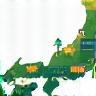 Stylized map of Japan with various energy icons scattered across the islands